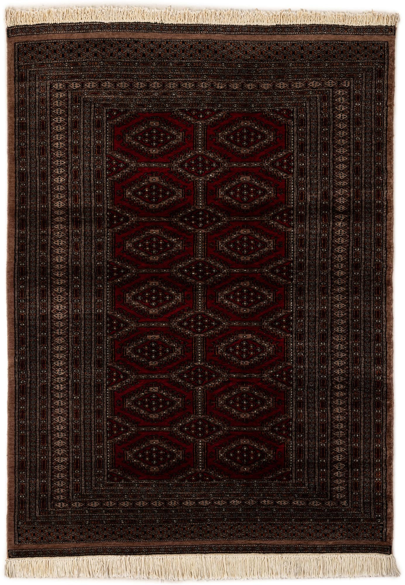 4' 4 x 5' 11 Hand Knotted Bokhara Oriental Wool Rug