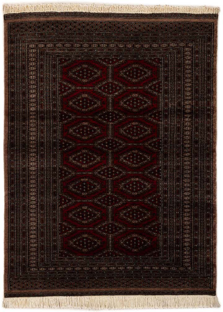 4' 4 x 5' 11 Hand Knotted Bokhara Oriental Wool Rug