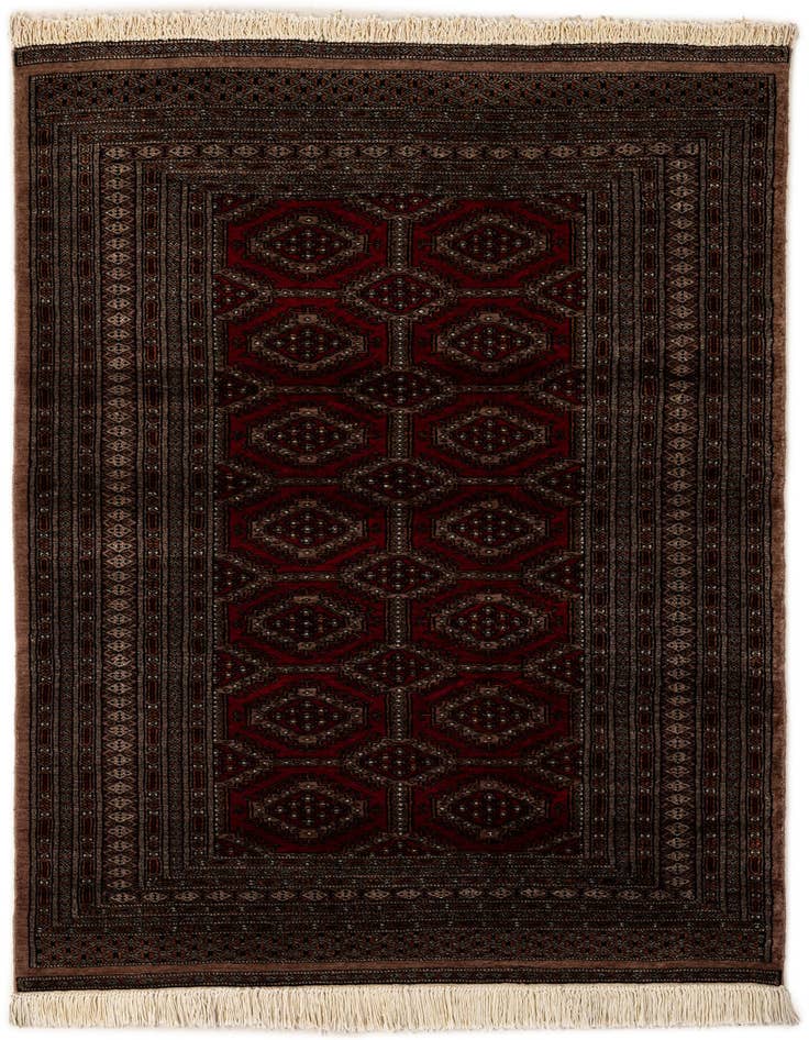 Detail image of 4' 4 x 5' 11 Hand Knotted Bokhara Oriental Wool Rug