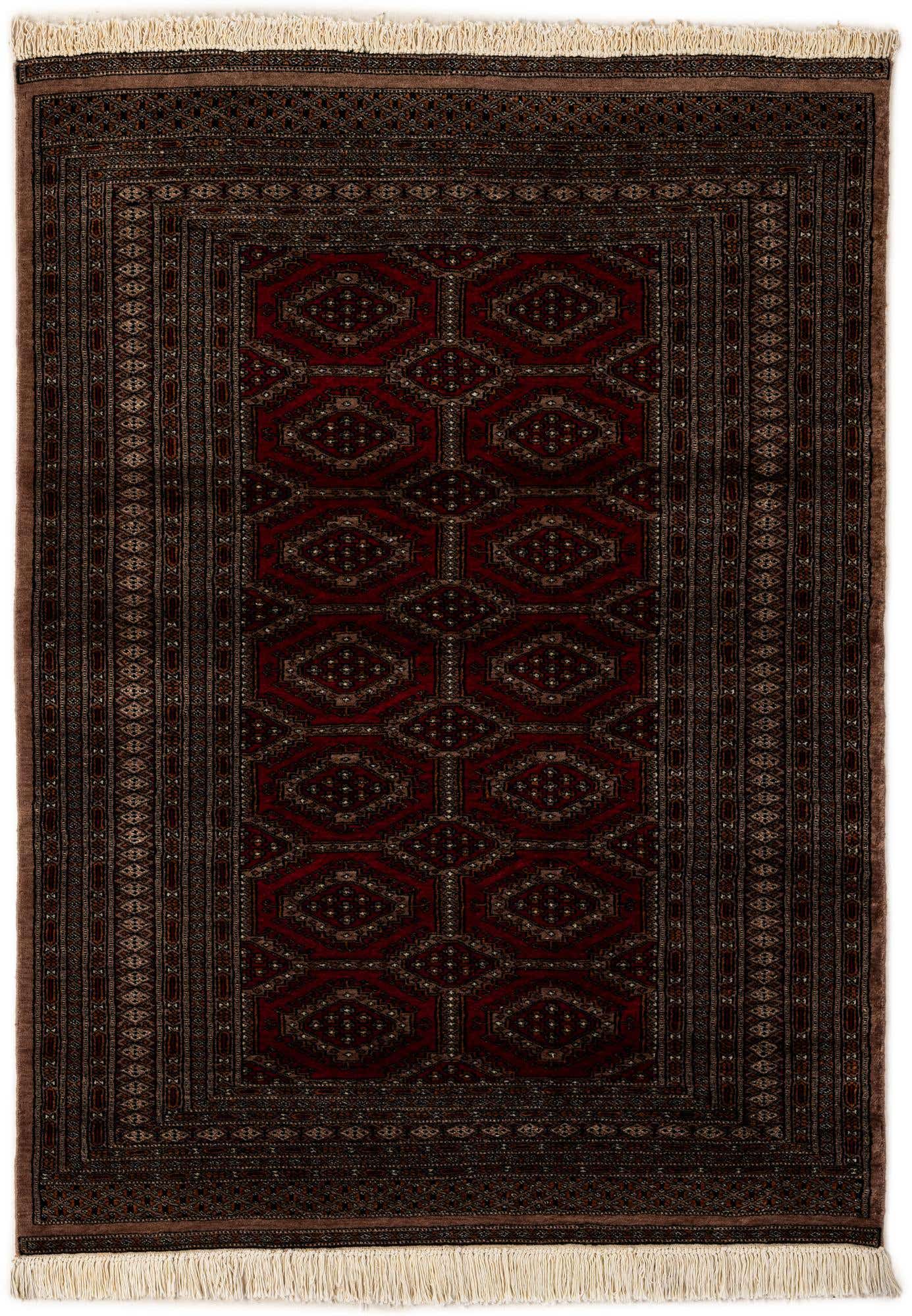 4' 4 x 5' 11 Hand Knotted Bokhara Oriental Wool Rug