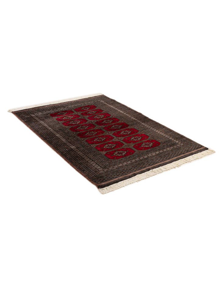Detail image of 4' 3 x 6' Hand Knotted Bokhara Wool Rug