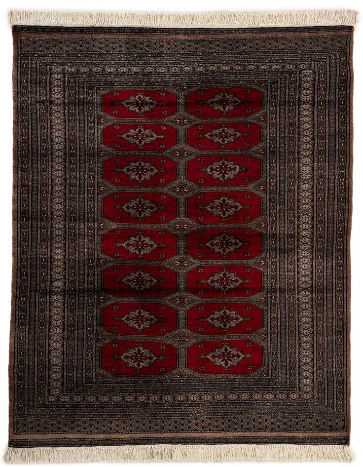 Detail image of 4' 3 x 6' Hand Knotted Bokhara Wool Rug