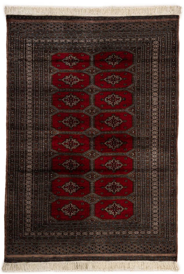 Detail image of 4' 3 x 6' Hand Knotted Bokhara Wool Rug