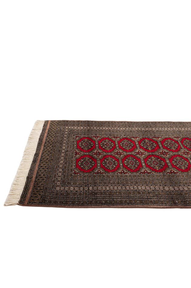 Detail image of 4' 3 x 6' 2 Hand Knotted Bokhara Oriental Wool Rug