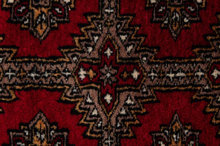 Detail image of 4' 3 x 6' 2 Hand Knotted Bokhara Oriental Wool Rug