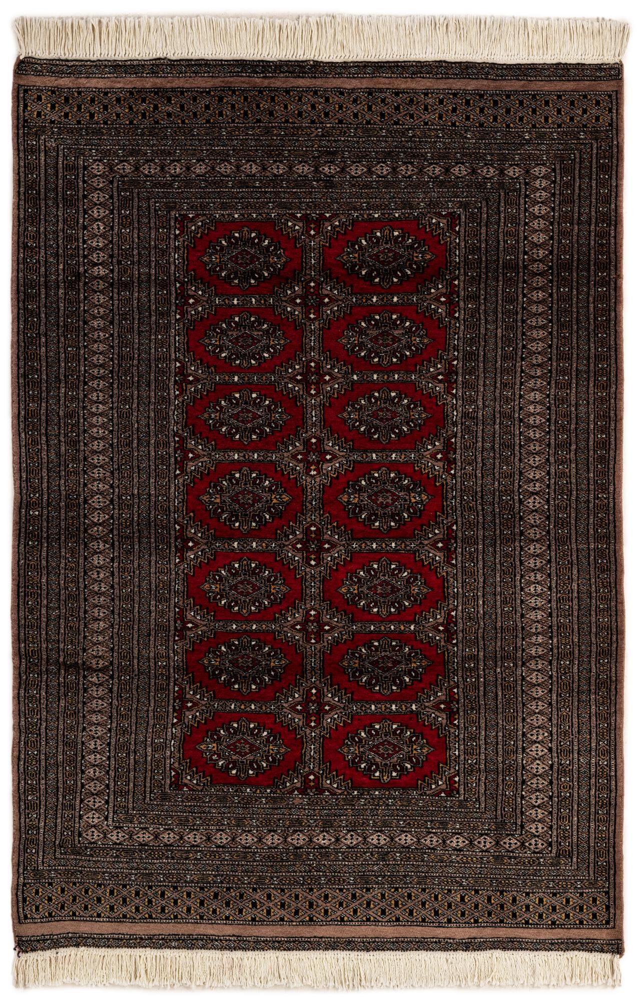 4' 3 x 6' 2 Hand Knotted Bokhara Oriental Wool Rug