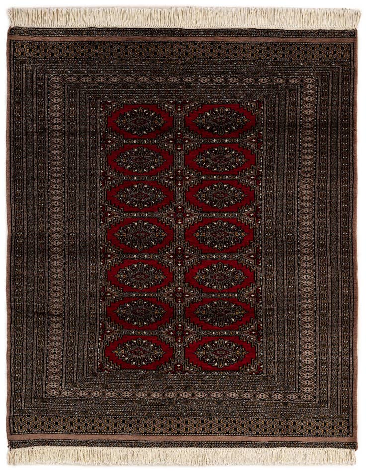 Detail image of 4' 3 x 6' 2 Hand Knotted Bokhara Oriental Wool Rug