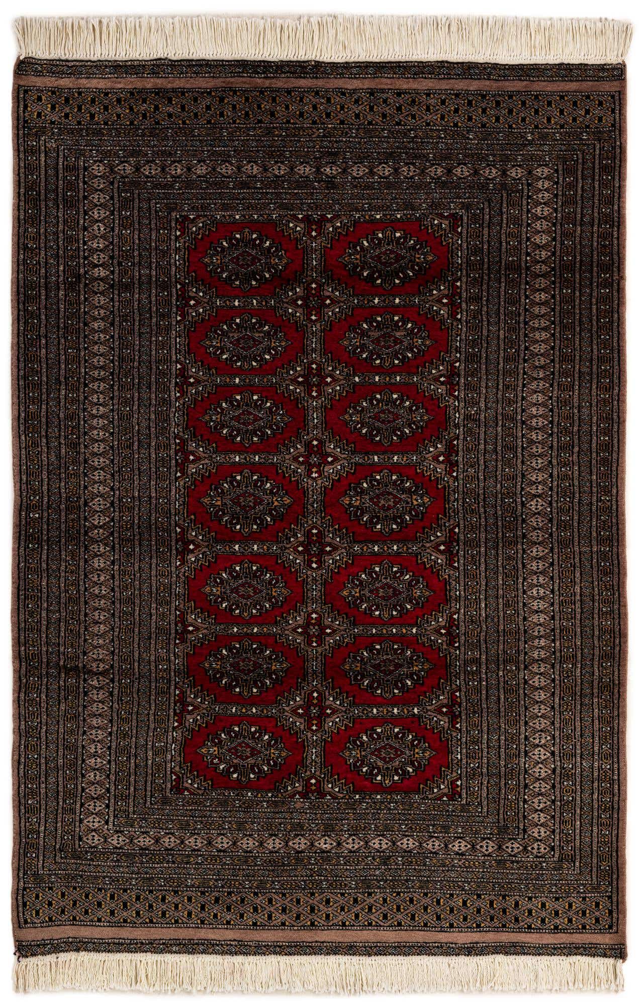 4' 3 x 6' 2 Hand Knotted Bokhara Oriental Wool Rug