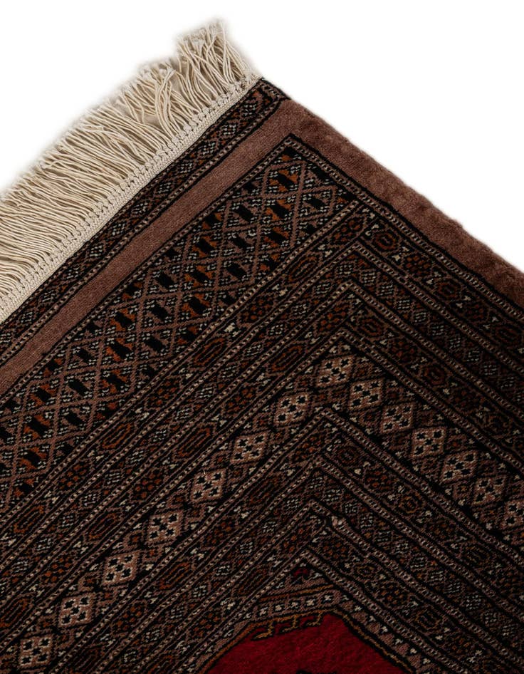 Detail image of 4' 3 x 6' 2  Hand Knotted Bokhara Oriental Wool Rug