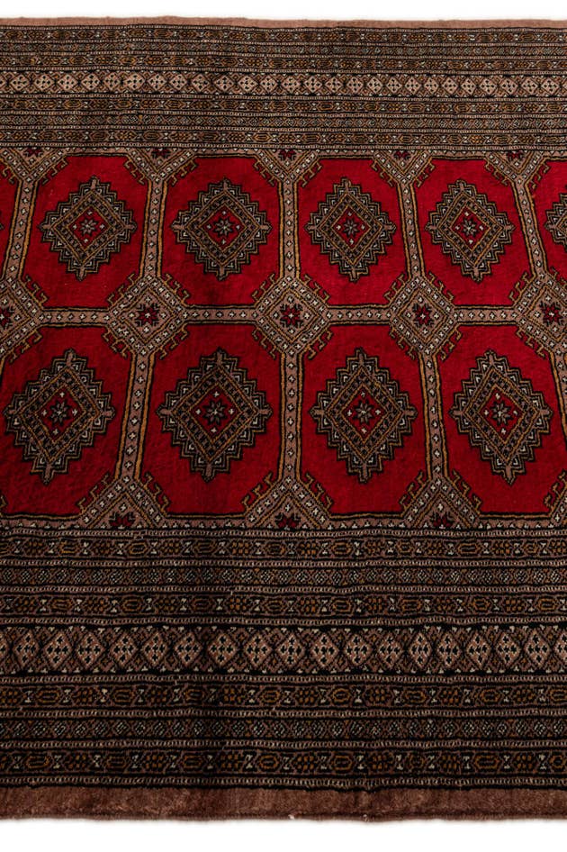Detail image of 4' 3 x 6' 2 Hand Knotted Bokhara Oriental Wool Rug