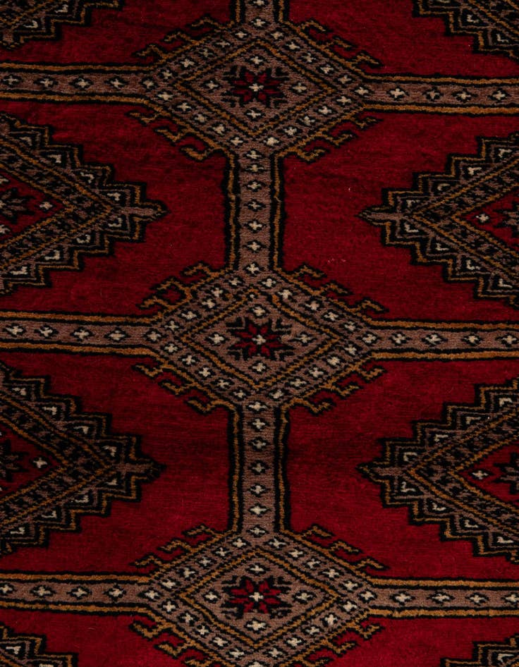 Detail image of 4' 3 x 6' 2  Hand Knotted Bokhara Oriental Wool Rug