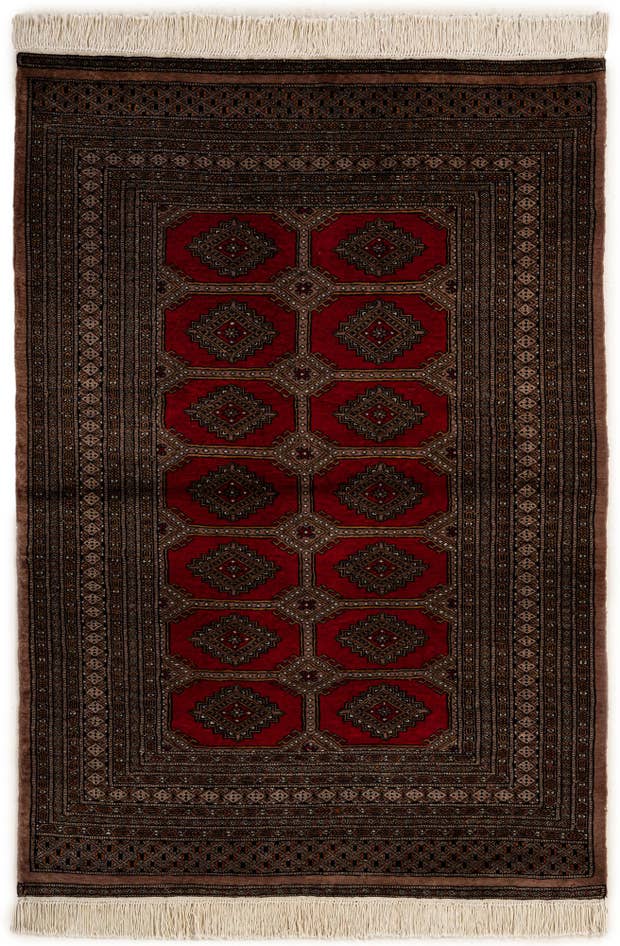 Detail image of 4' 3 x 6' 2 Hand Knotted Bokhara Oriental Wool Rug