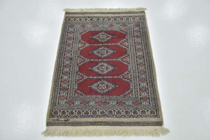 2' 9 x 3' 8 Hand Knotted Bokhara Oriental Wool Rug