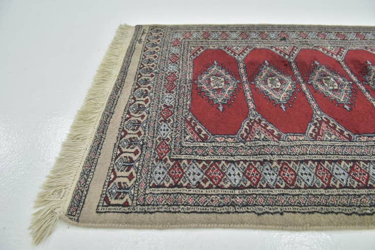 Detail image of 2' 9 x 3' 8 Hand Knotted Bokhara Oriental Wool Rug