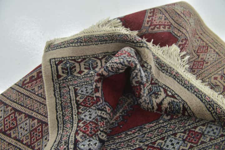 2' 9 x 3' 8 Hand Knotted Bokhara Oriental Wool Rug