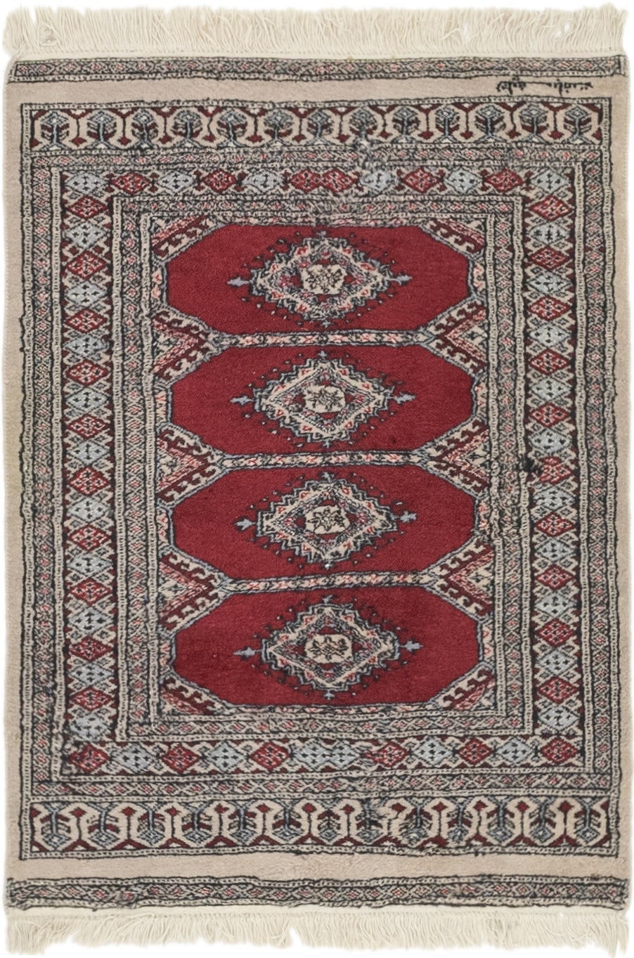 2' 9 x 3' 8 Hand Knotted Bokhara Oriental Wool Rug