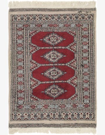 2' 9 x 3' 8 Hand Knotted Bokhara Oriental Wool Rug