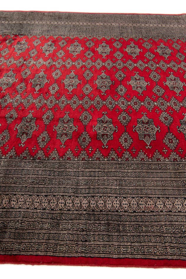 Detail image of 6' 4 x 8' 10 Hand Knotted Bokhara Oriental Wool Rug