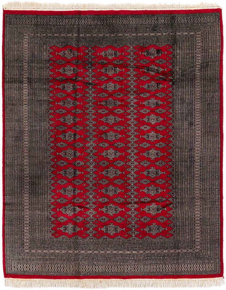 Detail image of 6' 4 x 8' 10 Hand Knotted Bokhara Oriental Wool Rug