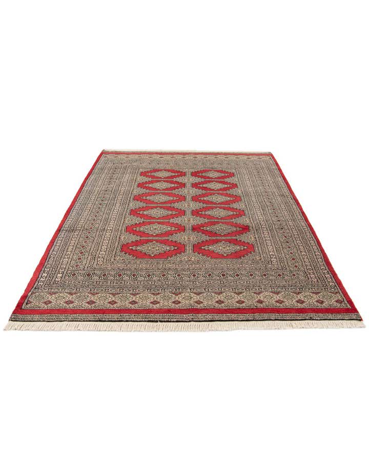 4' 7 x 6' 4 Hand Knotted Bokhara Wool Rug