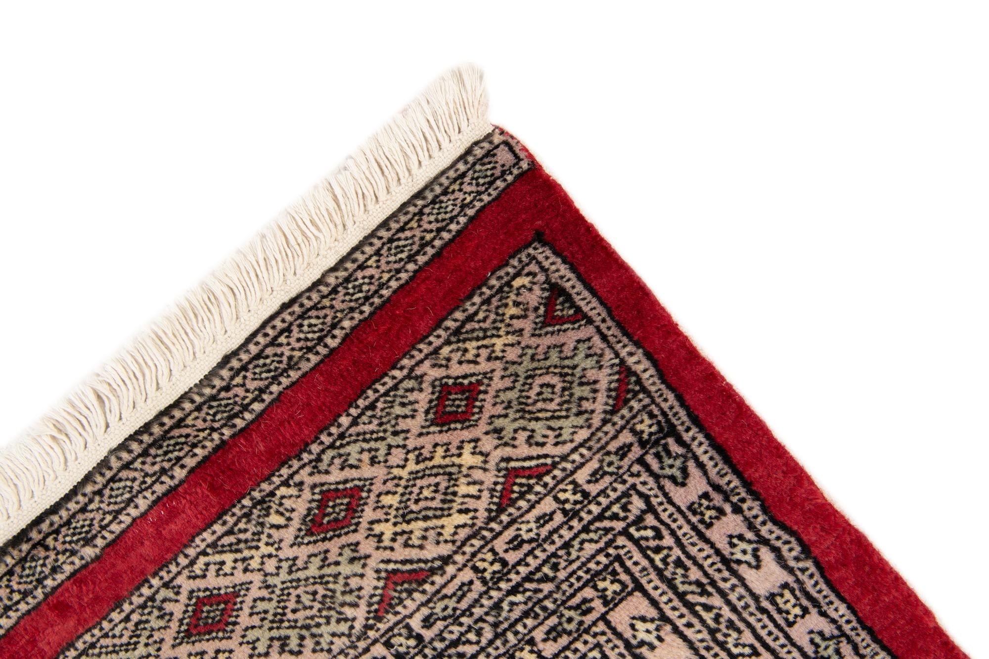 4' 7 x 6' 4 Hand Knotted Bokhara Wool Rug