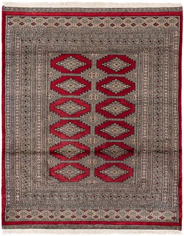 4' 7 x 6' 4  Hand Knotted Bokhara Wool Rug