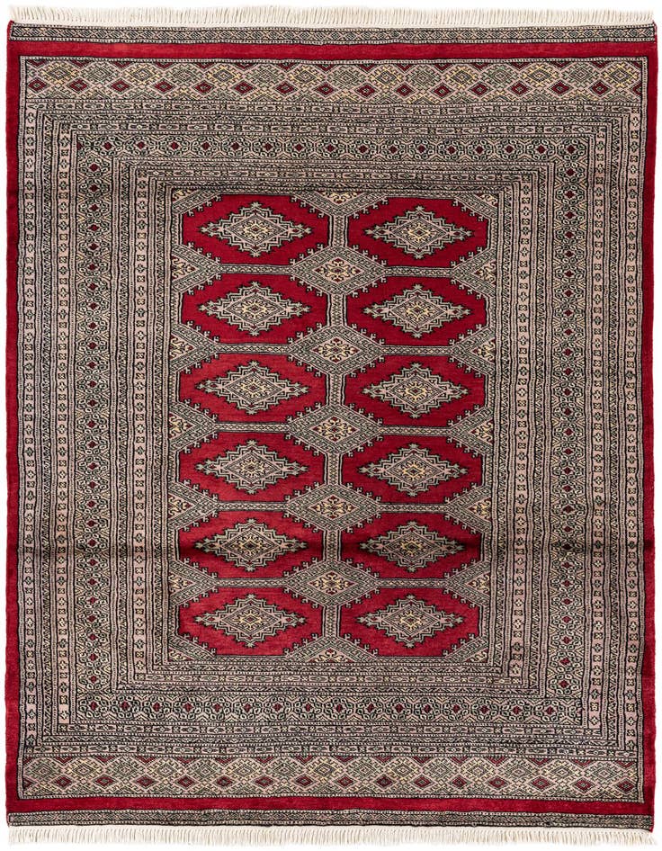 Detail image of 4' 7 x 6' 4 Hand Knotted Bokhara Wool Rug