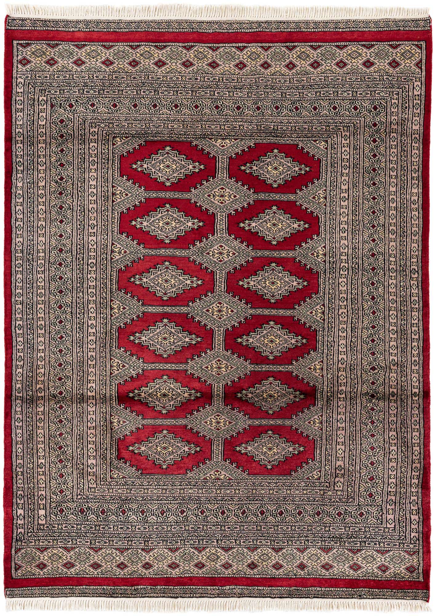 4' 7 x 6' 4 Hand Knotted Bokhara Wool Rug