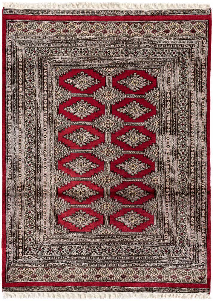 4' 7 x 6' 4 Hand Knotted Bokhara Wool Rug