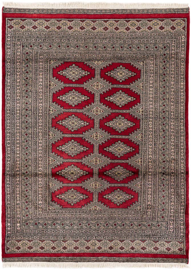 Detail image of 4' 7 x 6' 4 Hand Knotted Bokhara Wool Rug