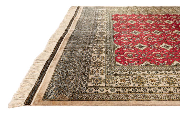 Detail image of 6' 5 x 9' 1 Hand Knotted Bokhara Oriental Wool Rug