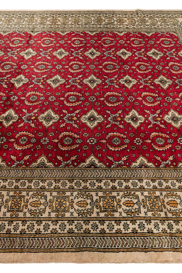 Detail image of 6' 5 x 9' 1 Hand Knotted Bokhara Oriental Wool Rug
