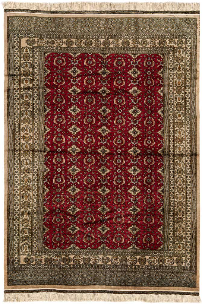 6' 5 x 9' 1 Hand Knotted Bokhara Oriental Wool Rug