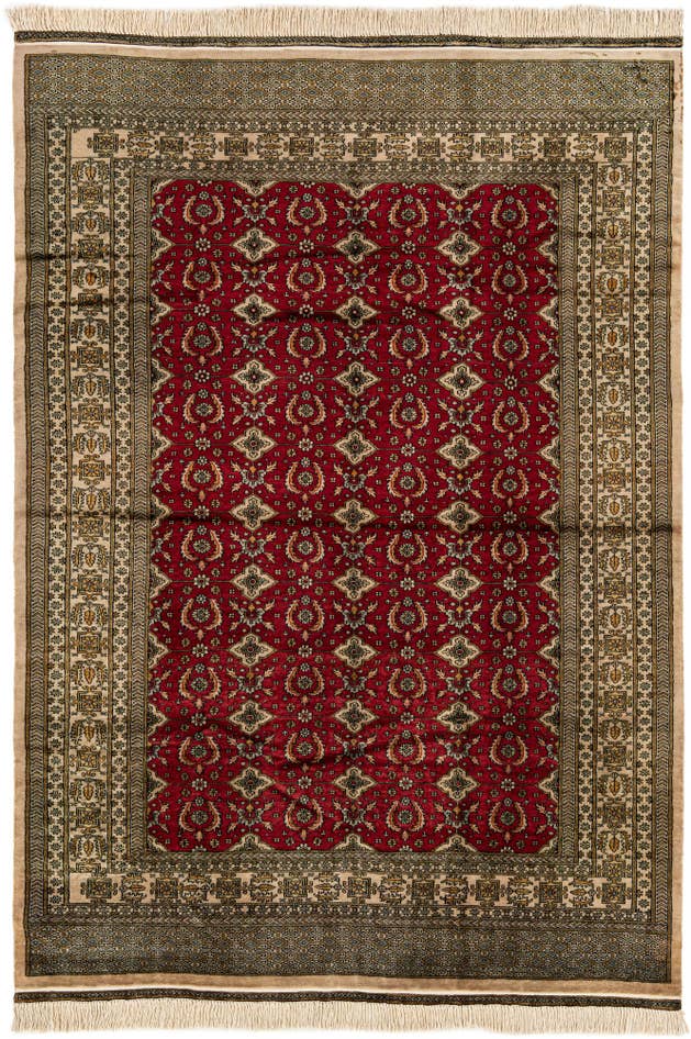 Detail image of 6' 5 x 9' 1 Hand Knotted Bokhara Oriental Wool Rug