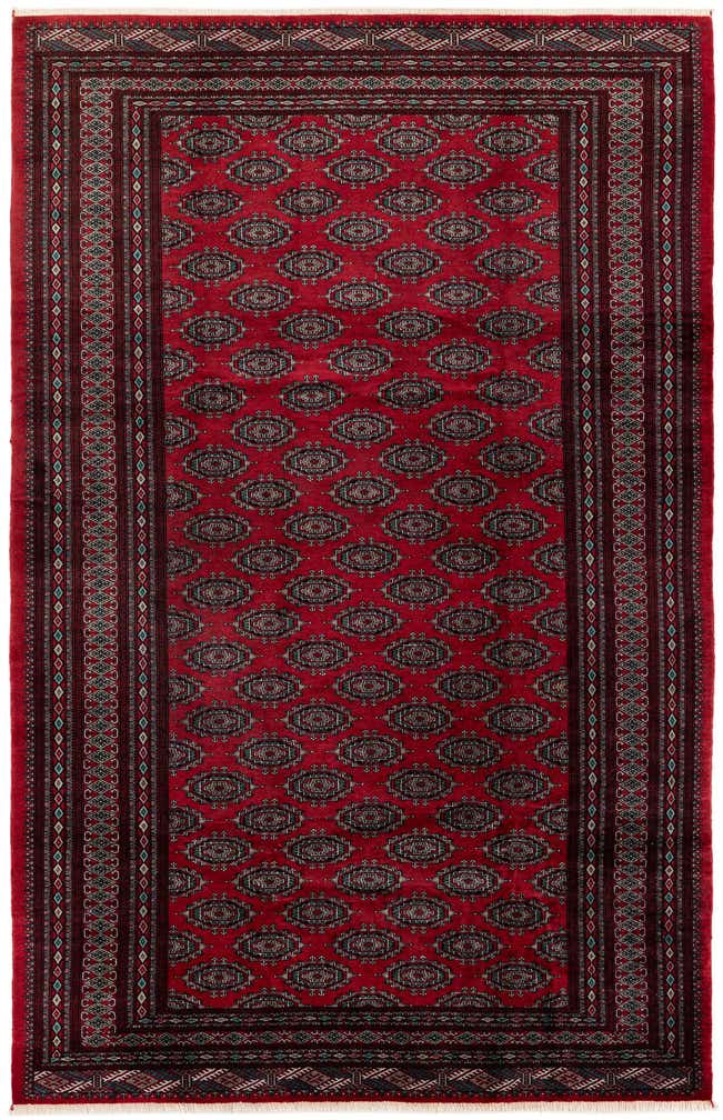 190cm x 295cm anudado a mano Bokhara Alfombra Oriental Lana