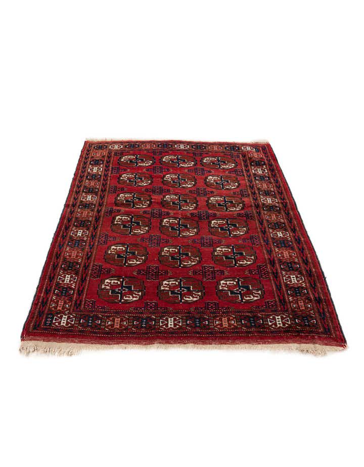 3' 1 x 3' 9 Hand Knotted Bokhara Oriental Wool Rug