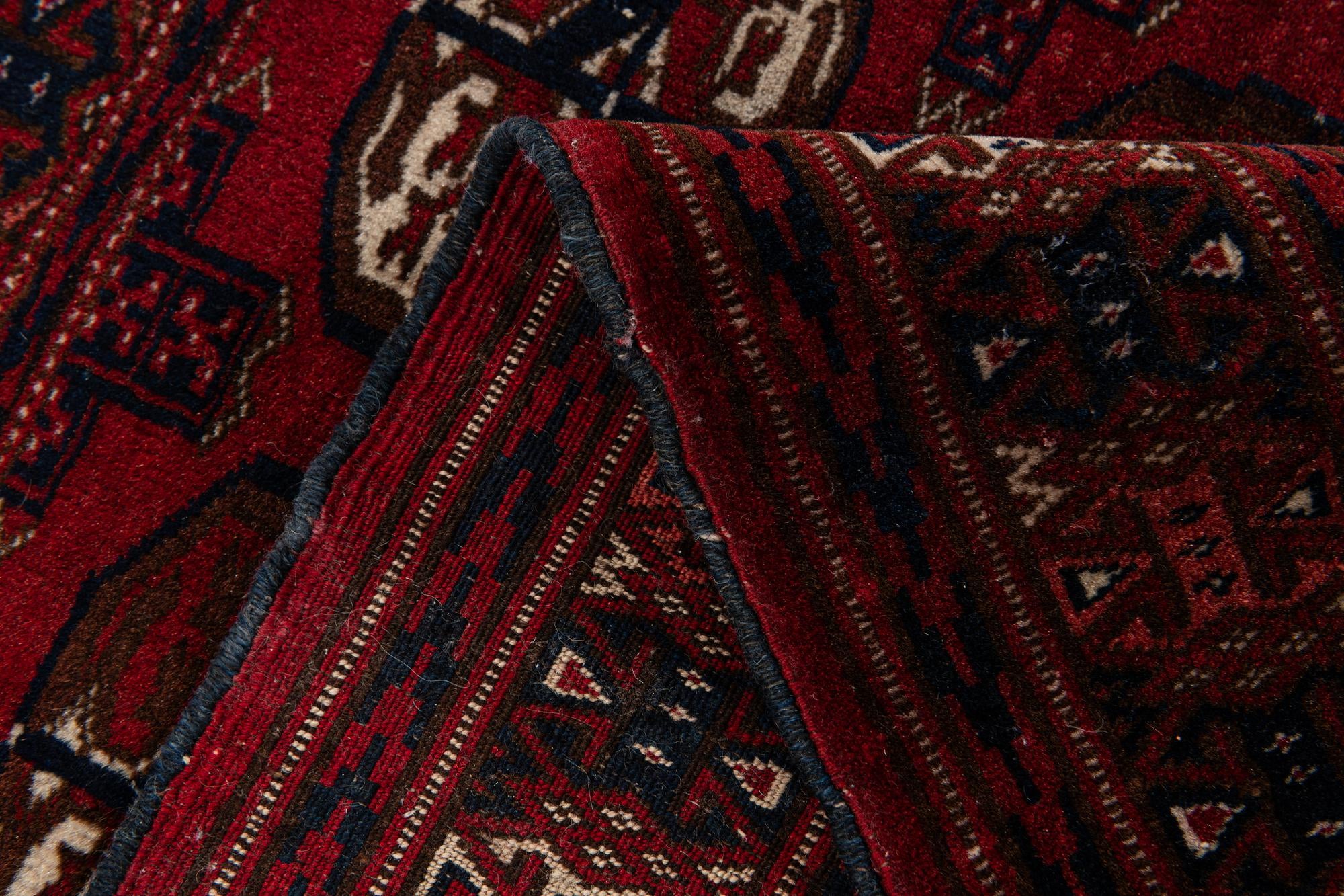 3' 1 x 3' 9 Hand Knotted Bokhara Oriental Wool Rug