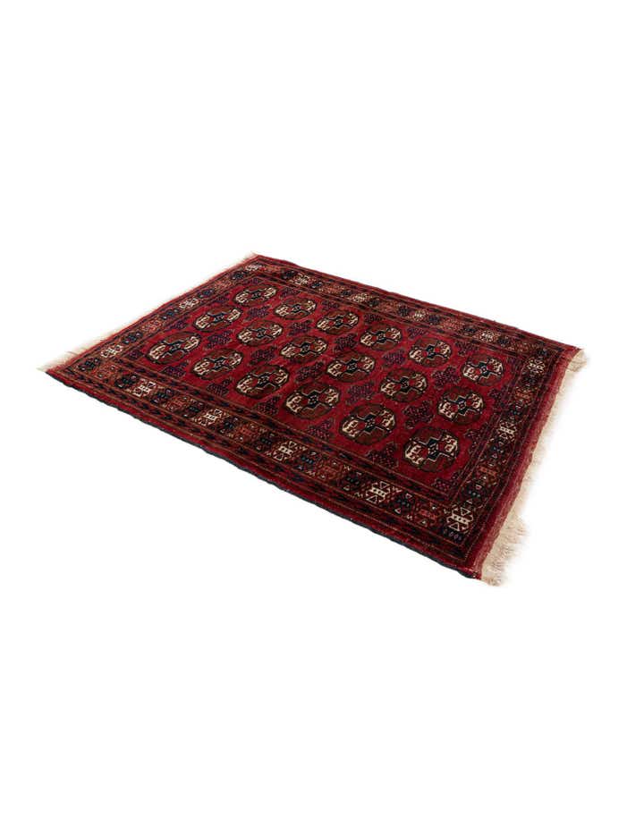 3' 1 x 3' 9 Hand Knotted Bokhara Oriental Wool Rug