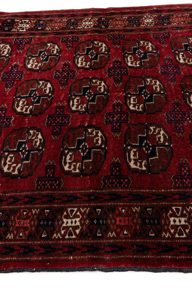 3' 1 x 3' 9 Hand Knotted Bokhara Oriental Wool Rug