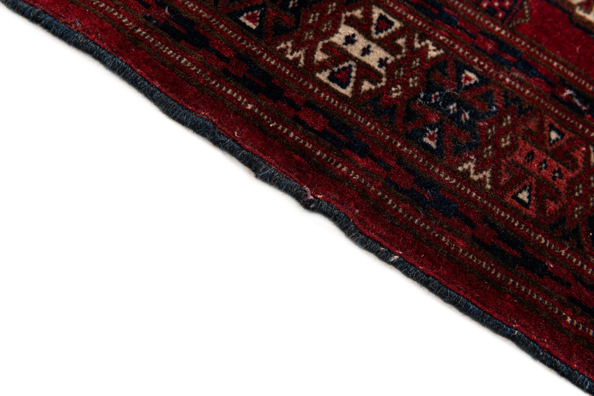 3' 1 x 3' 9 Hand Knotted Bokhara Oriental Wool Rug