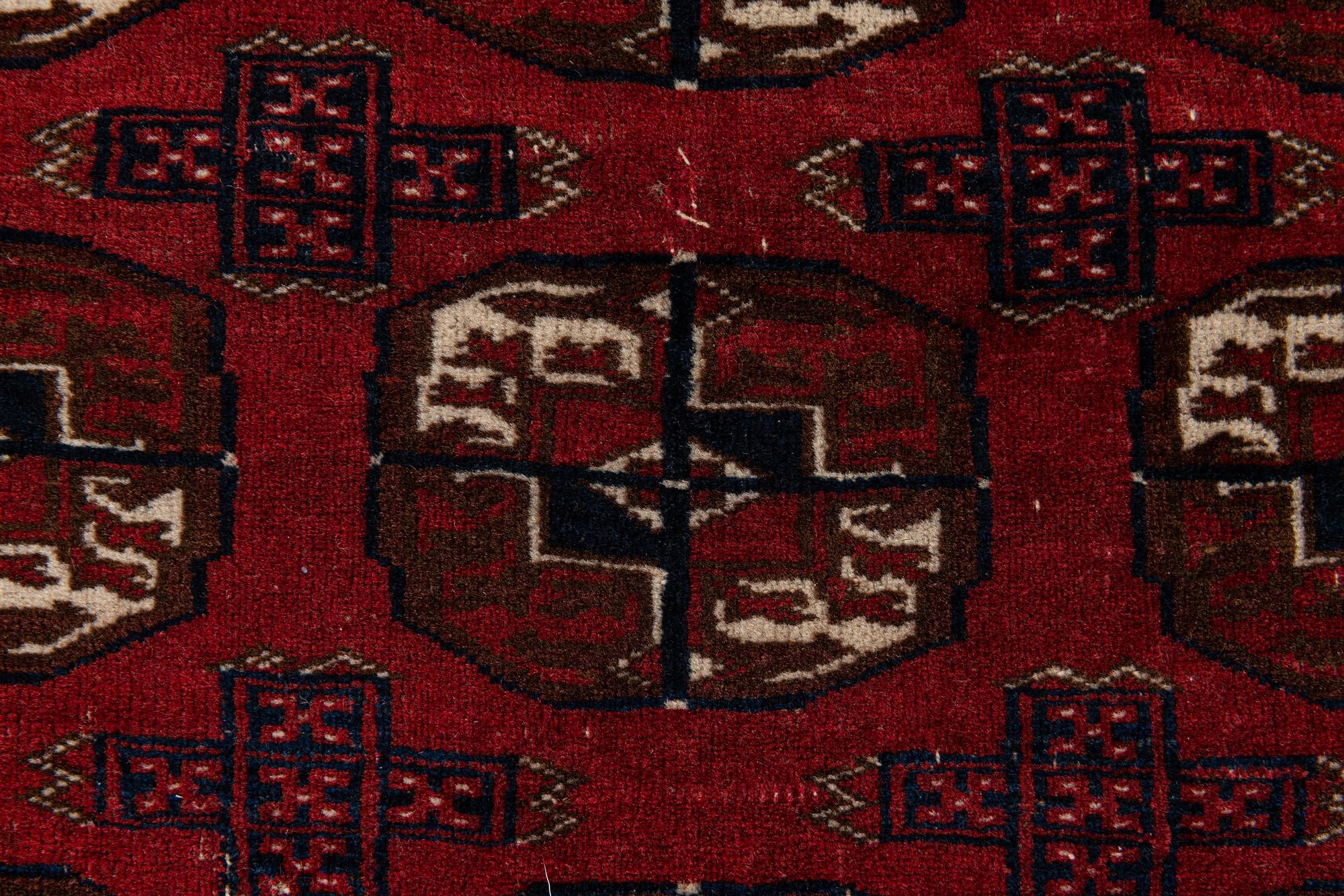 3' 1 x 3' 9 Hand Knotted Bokhara Oriental Wool Rug