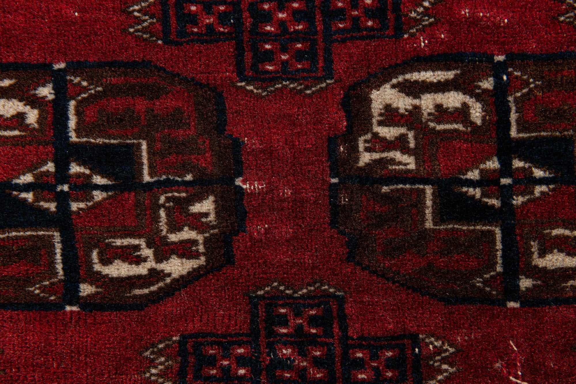 3' 1 x 3' 9 Hand Knotted Bokhara Oriental Wool Rug