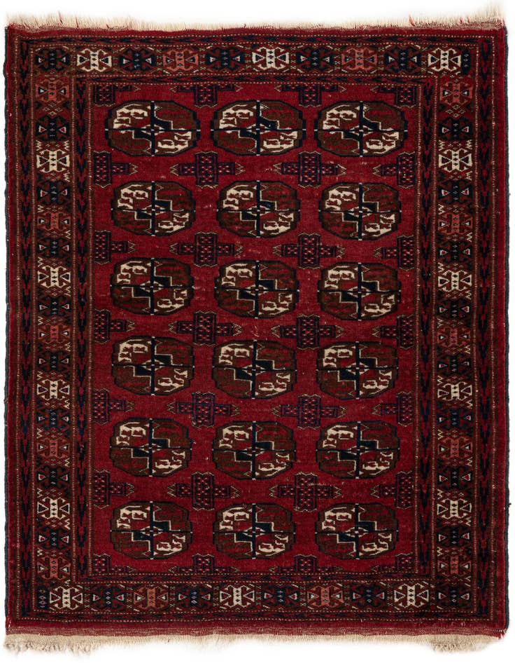Detail image of 3' 1 x 3' 9 Hand Knotted Bokhara Oriental Wool Rug