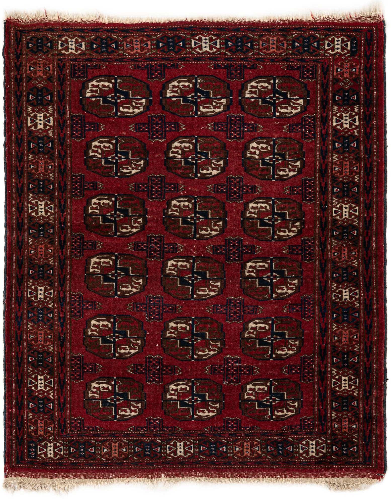 3' 1 x 3' 9 Hand Knotted Bokhara Oriental Wool Rug