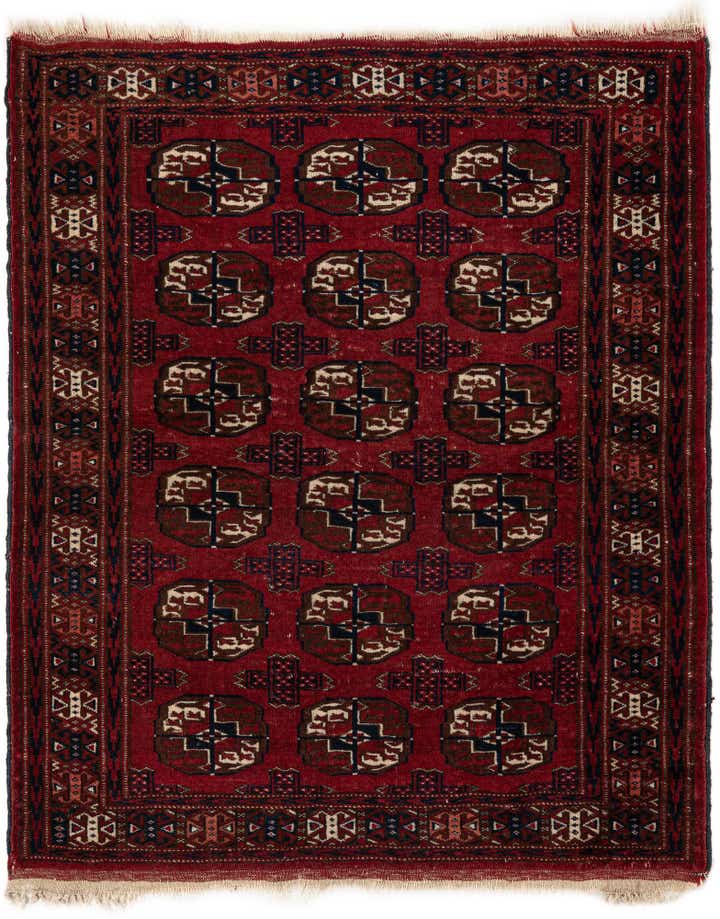 3' 1 x 3' 9 Hand Knotted Bokhara Oriental Wool Rug