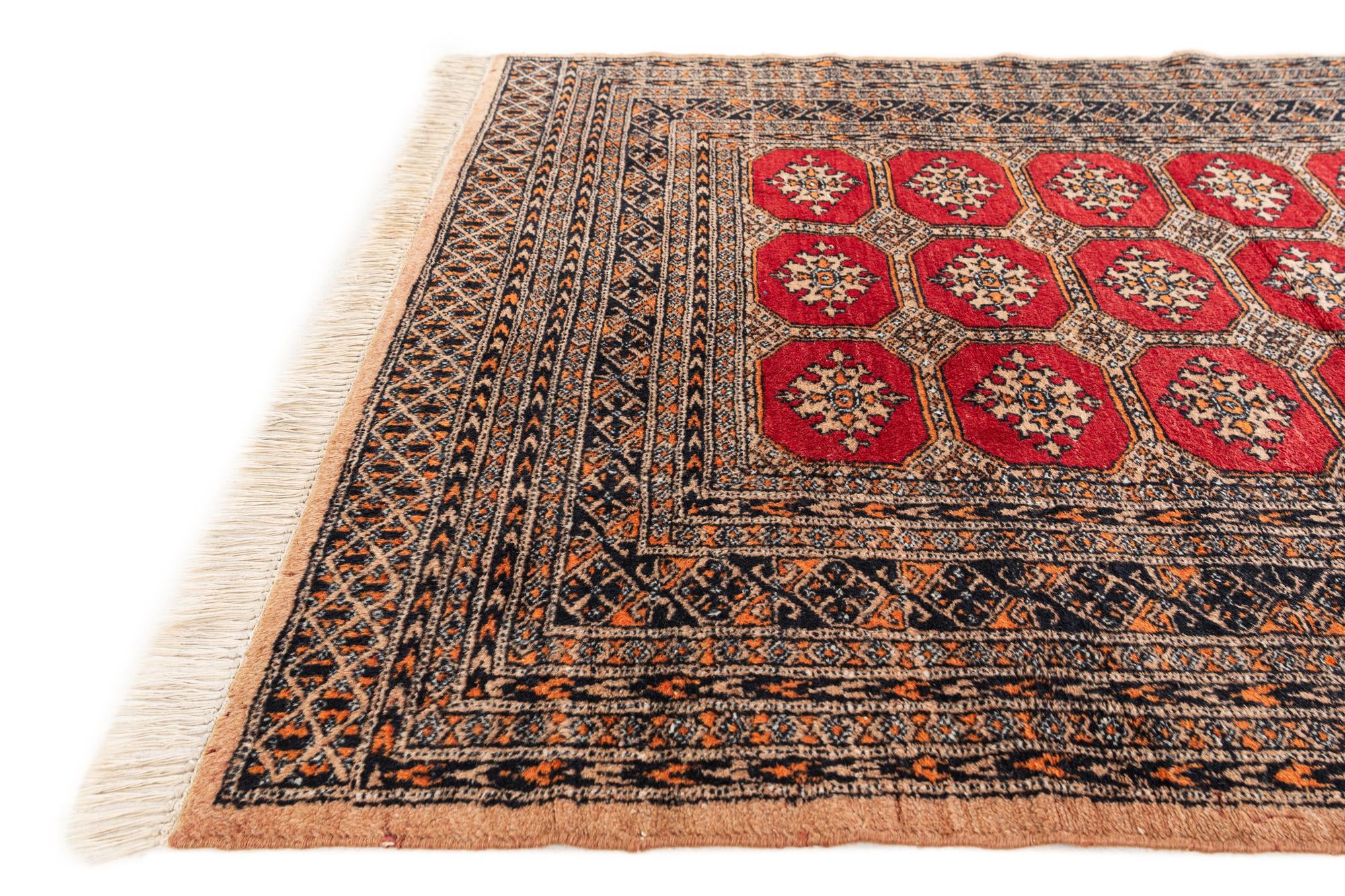 4' 1 x 6' 1 Hand Knotted Bokhara Wool Rug