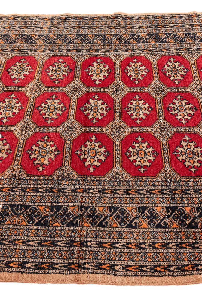 4' 1 x 6' 1 Hand Knotted Bokhara Wool Rug