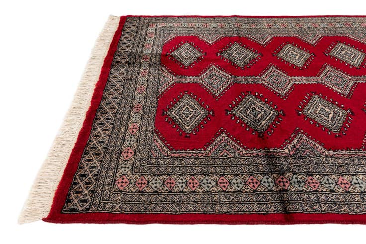 Detail image of 4' 2 x 6' 5 Hand Knotted Bokhara Oriental Wool Rug