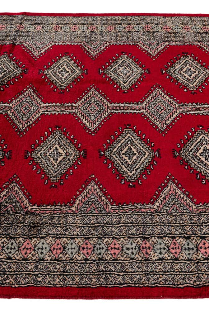 4' 2 x 6' 5 Hand Knotted Bokhara Oriental Wool Rug