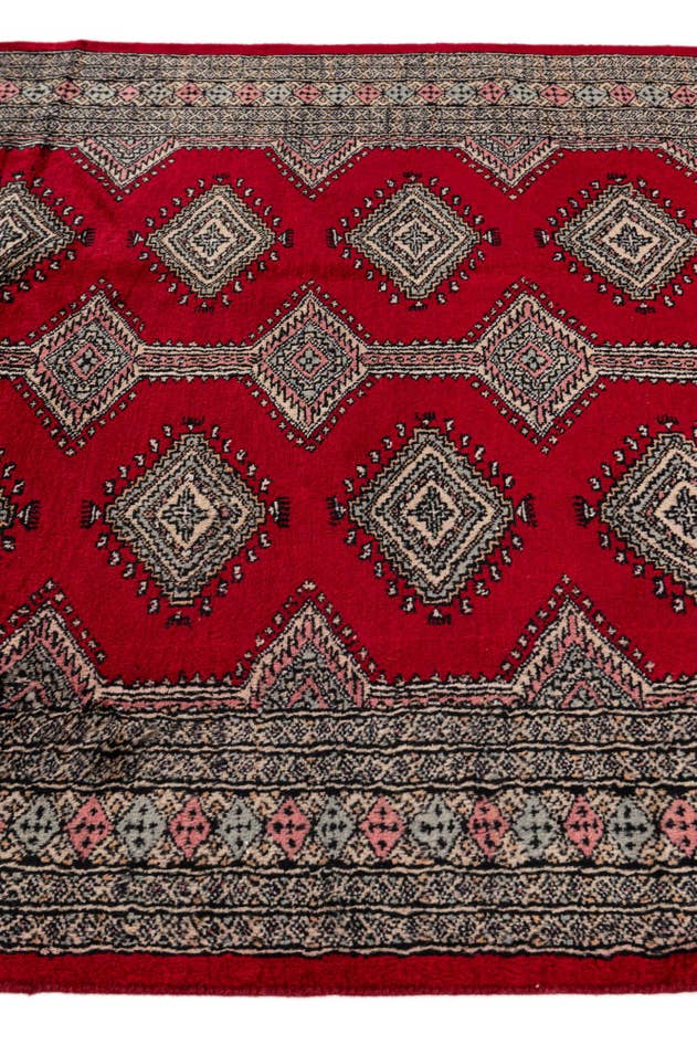 Detail image of 4' 2 x 6' 5 Hand Knotted Bokhara Oriental Wool Rug